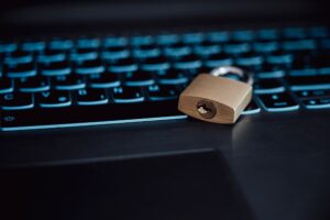 Privacy Policy | Golden Padlock Lying On A Laptop Computer Keyboard